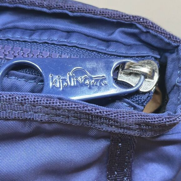 Kipling Small Crossbody Bag Blue Purple with Monkey Key Chain - Picture 5 of 13